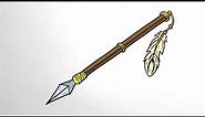 How to Draw SPEAR WEAPON in Easy Steps