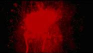 Blood Spatter Splatter on Screen / Wall / Green Screen & Black Background