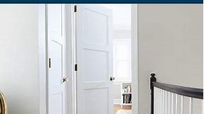 JELD-WEN 36 in. x 80 in. 3 Panel Craftsman White Painted Smooth Molded Composite Closet Bi-Fold Double Door THDJW160200110