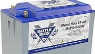 Battle Born Batteries Lithium-Ion (LiFePO4) Deep Cycle 24V Battery 50Ah – Safe & Powerful Drop-In Replacement for RV, Van, Marine, Off-Grid – Cylindrical Cells, Internal BMS