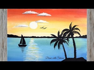 Easy Landscape Painting using Poster Colors