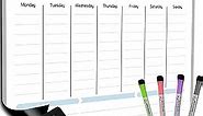 Magnetic Weekly Dry Erase Board Calendar Whiteboard- Latest Premium Nano Technology Stops Stains- 17x12” Whiteboard Calendar for Fridge- 4 Fine Tip Markers and Large Eraser- Weekly Planner White Board