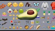 Drooling face and avocado join the emoji club