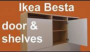 Ikea Besta shelves and door assembly and adjustment