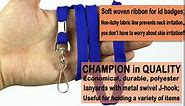 Name Tags Blue Lanyards/Badge Holder Pairs Woven Round Lanyard & Horizontal Sealable Waterproof Clear Plastic ID Card Lanyards with id Holder Name Badges (Blue, 50 Pack)
