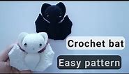 crochet cute bat (tiktok toys) free amigurumi pattern for beginners