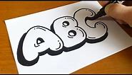 Very Easy ! How to Draw Graffiti Bubble Letters ABC