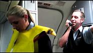 Hilarious Westjet flight attendant before takeoff with Tommy