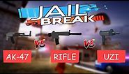 Roblox Jailbreak RIFLE vs AK-47 vs UZI! What's the best automatic gun in Jailbreak.