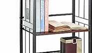 Small Bookshelf Short Bookcase - 3 Tier Bookshelf for Small Spaces Industrial Metal Narrow Book Shelf Storage Organizer for Living Room, Bedroom and Home Office