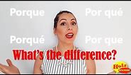 Difference between Porque, por qué, porqué and por que in Spanish | HOLA SPANISH