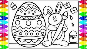 How to Draw Easter Eggs and Easter Bunny Step by Step for Kids 🐰🌈🌸 Easter Coloring Pages for Kids