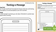 Texting a Message Worksheet