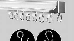 Curtain Track Ceiling Mount Heavy Duty Curtain Tracks Rods System Room Divider Partition Curtain Ceiling Rails Clips Hooks Sliding Shower-Ceiling Track 6 ft White.