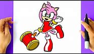 How to DRAW AMY ROSE - Sonic the Hedgehog