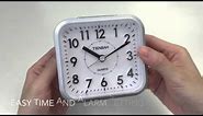 JCC Silent Sweep Second Hand Analog Quartz Alarm Clock Unboxing and Review - TB553