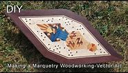 DIY Marquetry Woodworking - Vector Art
