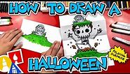 How To Draw A Halloween Folding Surprise (Skeleton Grave)