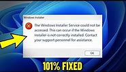 The Windows Installer Service could not be accessed in Windows 11 / 10 / 8 / 7 - How To Fix Error ✅