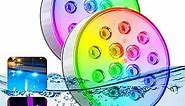 Pool Lights, Upgraded Rechargeable Submersible LED Lights with Remote IP68 Waterproof 16 Colors Hot Tub Underwater Pool Lights for Above Ground Inground Pool, Bath, Party, Vase 2 Pack
