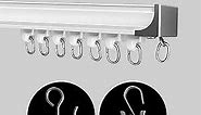 Curtain Track Ceiling Mount Heavy Duty Curtain Tracks Rods System Room Divider Partition Curtain Ceiling Rails Clips Hooks Sliding Shower-Ceiling Track 15 ft White.