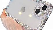 Caseative Glitter Bling Sparkling Diamond Crystal Soft Compatible with iPhone Case for Women Girls (White,iPhone 15 Pro Max)