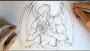 How to Draw Cthulhu | Epic Mythical Beast Drawing Tutorial | Step by Step