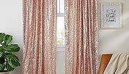 Rose Gold Sequin Backdrop Curtains 2 Panels 4FTx8FT Glitter Rose Gold Photo Backdrop Drapes Party Wedding Baby Shower Curtain Sparkle Photography Background Backdrop