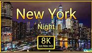 New York at Night 8K ULTRA HD - Scenic Drone Relaxation Video With Calming Piano Music