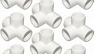 ANPTGHT 3/4Inch Tee PVC Fitting 4 Way Elbow Connector, Furniture Grade 90 Degree Elbow Side Outlet, Corner Fittings for Building Furniture Greenhouse Shed Pipe Fittings Tent Connection（Pack of 8）