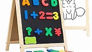 INNOCHEER Magnetic Letters and Numbers for Toddlers, Magnetic Board for Kids, ABC Alphabet Magnets, Educational Dry Erase Board - Whiteboard & Chalkboard for Toddlers 1-3 for Writing & Drawing