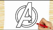 How to Draw The Avengers Logo I Easy