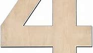12 Inch Wooden Number 4, 1/4 Inch Thick Large Unfinished Wood Number for Home Wall Decor, DIY Crafts