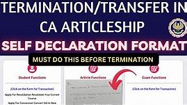 CA ARTICLESHIP TERMINATION SELF DECLARATION FORM FORMAT | FORM 109 | MUST FOLLOW THIS