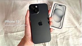 iPhone 15 aesthetic unboxing  same as iPhone 14 pro? cameras comparison, new iOS 17 features