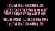 I BELIEVE IN A THING CALLED LOVE - THE DARKNESS LYRICS