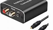 Analog to Digital Audio Converter,Hdiwousp Aluminum RCA to Optical with Optical Cable, Stereo L/R and 3.5mm Jack to Digital Toslink Coaxial Audio Adapter Compatible with PS4 Xbox HDTV DVD Headphone