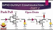 GPIO Output Configuration | Open Drain configuration | Push Pull configuration