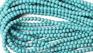 Asingeloo Howlite Turquoise Beads Smooth Round Polished Blue Gemstone Beads for DIY Jewelry Making 15 Inch 48PCS 8mm Crystal Healing Stone Energy Power