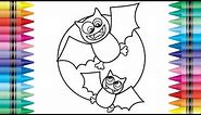 halloween bat coloring pages with markers