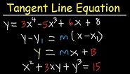 Finding The Tangent Line Equation With Derivatives - Calculus Problems