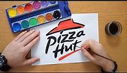 How to draw Pizza Hut logo