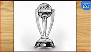 Cricket World Cup Drawing / cricket world cup 2023 india trophy drawing / Easy pencil shading
