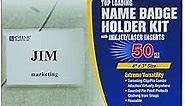 C-Line Clip/Pin Combo Style Name Badge Holders with Inserts, 4 x 3 Inches, 50 per Box (95743)