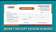 MS Word Tutorial: How to Create Money Receipt Bill Design in MS Word 2023 #Money Receipt Format DOC