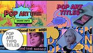 Pop Art Typography - After Effects Templates