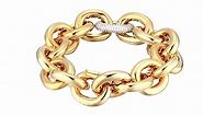 EDDIE BORGO One Pave Link Chain Gold Link Bracelet