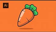 How To Draw A Carrot Easily | Vector Art Tutorial For Beginners | Basic Tutorial Adobe Illustrator