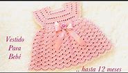 Vestido para bebé de 0 a 3 meses a crochet paso a paso VARIAS TALLAS Y FACIL Crochet for Baby