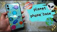Painting my iPhone case - Planets | Galaxy (Clear case) Acrylic paint | DIY